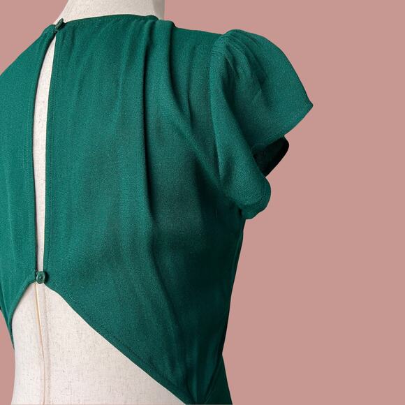 Reformation Gavin Dress Emerald Green Size 4 Small Cap Sleeve Slit Maxi Gown - Picture 7 of 11